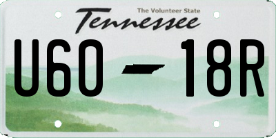 TN license plate U6018R
