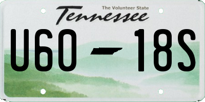 TN license plate U6018S