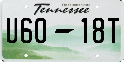 TN license plate U6018T
