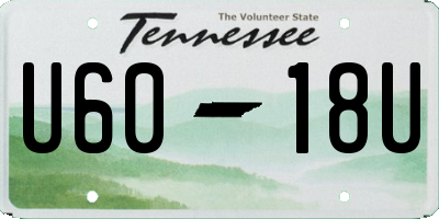 TN license plate U6018U