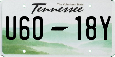 TN license plate U6018Y