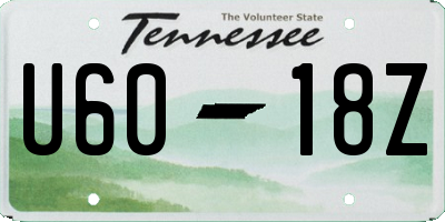 TN license plate U6018Z