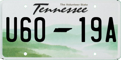 TN license plate U6019A