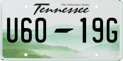 TN license plate U6019G