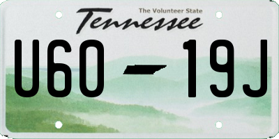 TN license plate U6019J