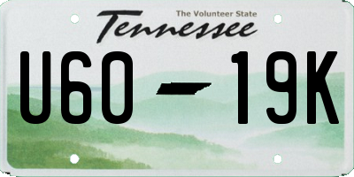 TN license plate U6019K