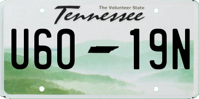 TN license plate U6019N