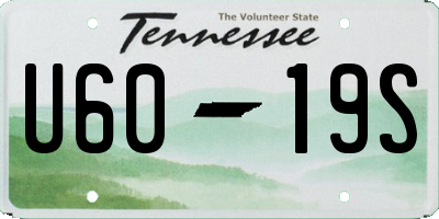 TN license plate U6019S