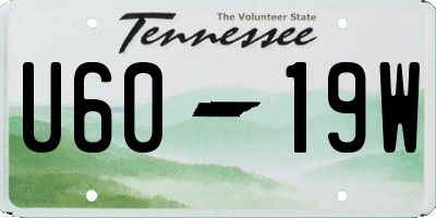 TN license plate U6019W