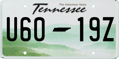 TN license plate U6019Z