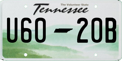 TN license plate U6020B