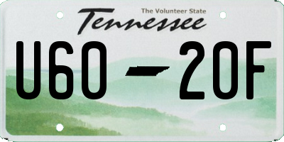 TN license plate U6020F