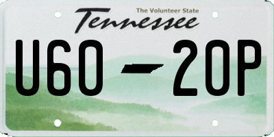 TN license plate U6020P