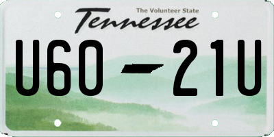 TN license plate U6021U
