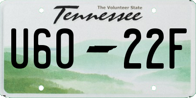 TN license plate U6022F
