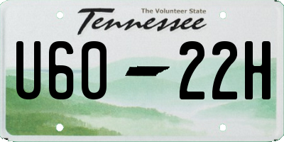 TN license plate U6022H