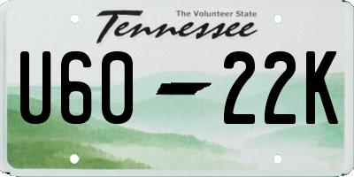 TN license plate U6022K