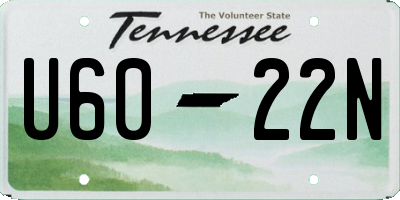 TN license plate U6022N