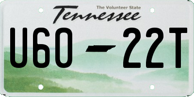 TN license plate U6022T