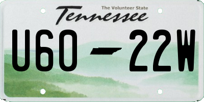 TN license plate U6022W
