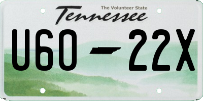 TN license plate U6022X