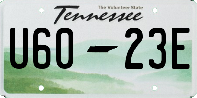 TN license plate U6023E