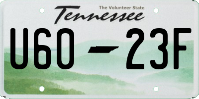 TN license plate U6023F