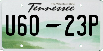 TN license plate U6023P