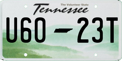 TN license plate U6023T