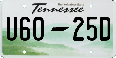 TN license plate U6025D