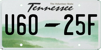 TN license plate U6025F