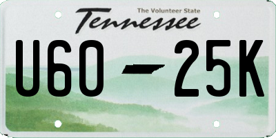 TN license plate U6025K