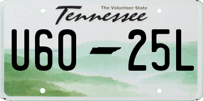 TN license plate U6025L