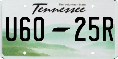 TN license plate U6025R