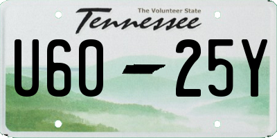 TN license plate U6025Y