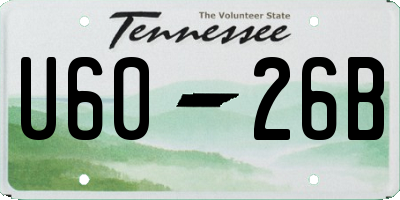TN license plate U6026B