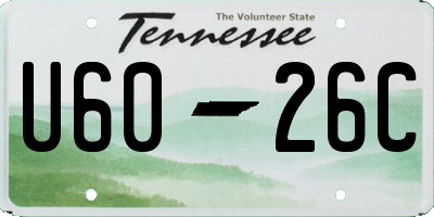 TN license plate U6026C