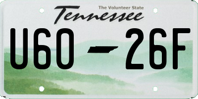 TN license plate U6026F