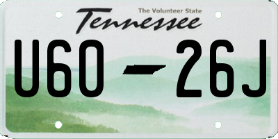 TN license plate U6026J