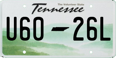 TN license plate U6026L