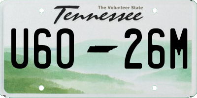 TN license plate U6026M