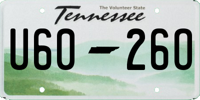 TN license plate U6026O