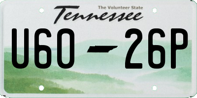 TN license plate U6026P