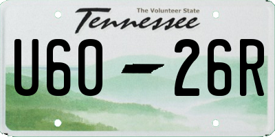TN license plate U6026R