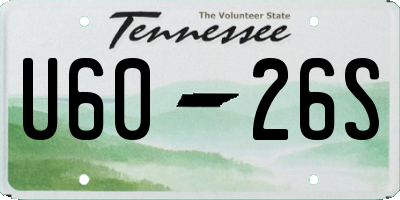 TN license plate U6026S