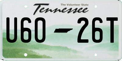 TN license plate U6026T