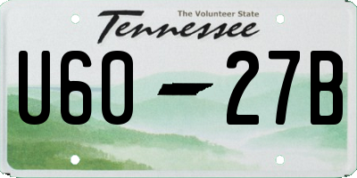 TN license plate U6027B