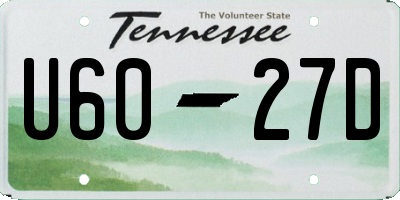 TN license plate U6027D