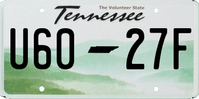 TN license plate U6027F