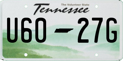 TN license plate U6027G